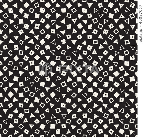Hand drawn black and white ink abstract seamless pattern. Vector stylish grunge texture. Monochrome Hand drawn black and white ink abstract seamless pattern. Vector stylish grunge texture. Monochrome 46087057