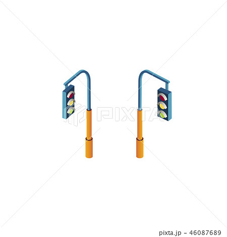 Isometric stoplight traffic light 46087689