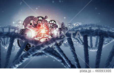 DNA molecule and cogwheel engine 46093300