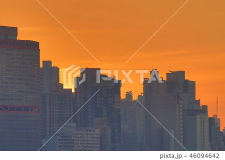 a sunset view of Kennedy Town at winter a sunset view of Kennedy Town at winter 46094642