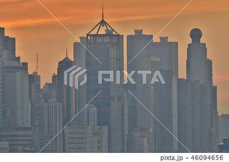 a sunset view of Kennedy Town at winter a sunset view of Kennedy Town at winter 46094656