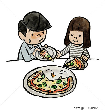 予算会議のような食事のイラスト素材