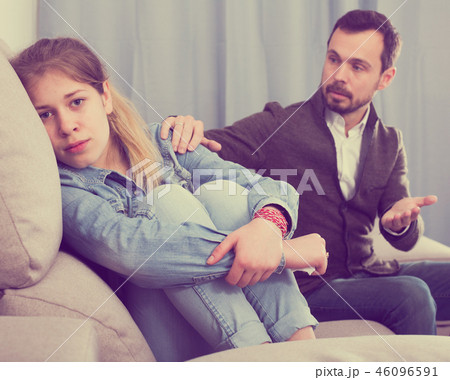 Father and daughter arguing Father and daughter arguing 46096591
