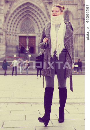 female in the historical city center 46096597
