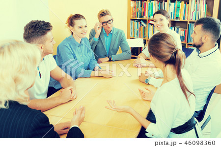 Portrait of positive students on training session Portrait of positive students on training session 46098360
