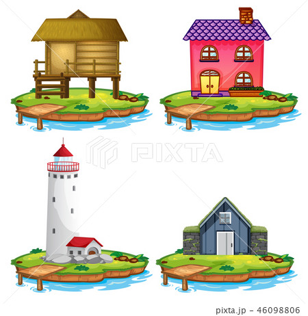 Set of different house on island 46098806