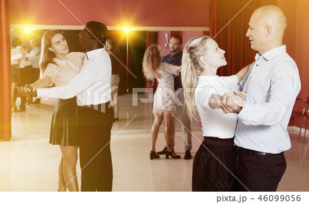 Couples enjoying foxtrot Couples enjoying foxtrot 46099056