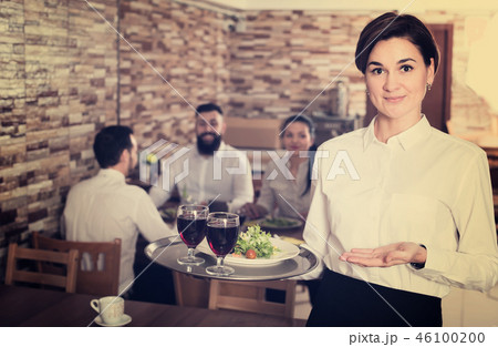 Pretty nippy with tray posing 46100200