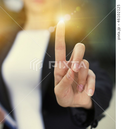 Female office manager is asking companion to wait Female office manager is asking companion to wait 46102125