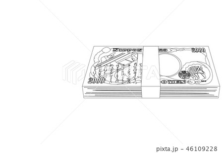 日本円二千円札束線裏 日本円二千円札束線裏 46109228