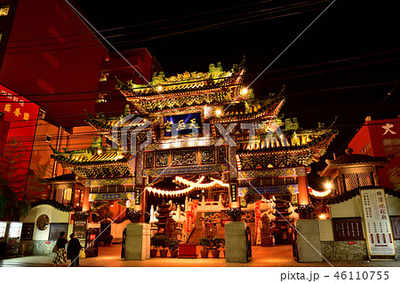 横浜中華街媽祖廟夜景 横浜中華街媽祖廟夜景 46110755
