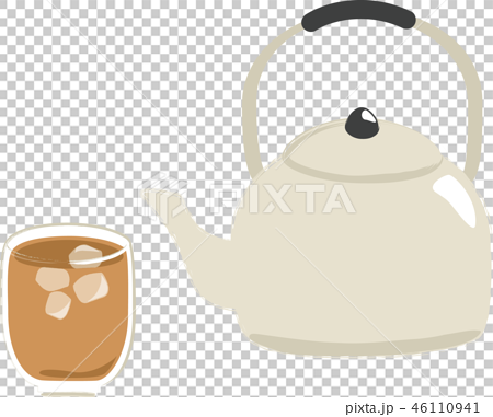麦茶とやかんのイラスト素材