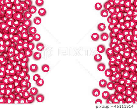 Vector like heart icons web buttons falling 46111914