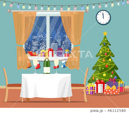 hristmas room interior. hristmas room interior. 46112580