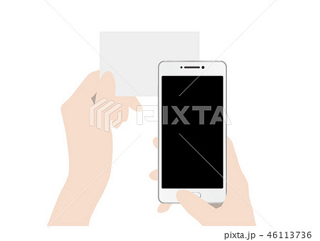 カードにスマホをかざす手 46113736