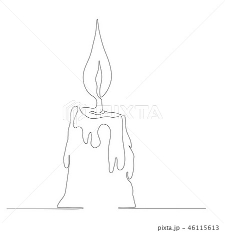 Burning Candle Made In One Line Style のイラスト素材
