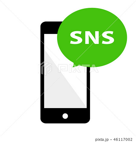 Snsアプリとスマートフォンのイラスト素材