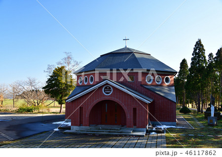 北海道北斗市上磯地区トラピスト男子修道院のキリスト教会の風景を撮影 46117862