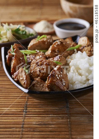 chicken and rice in asian style chicken and rice in asian style 46118588
