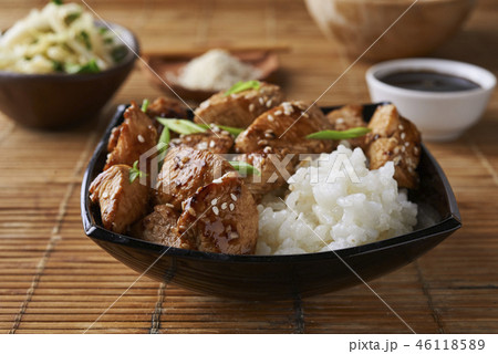 chicken and rice in asian style chicken and rice in asian style 46118589