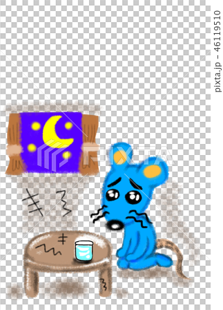 貧乏な生活をしているネズミのイメージイラスト。 貧乏な生活をしているネズミのイメージイラスト。 46119510