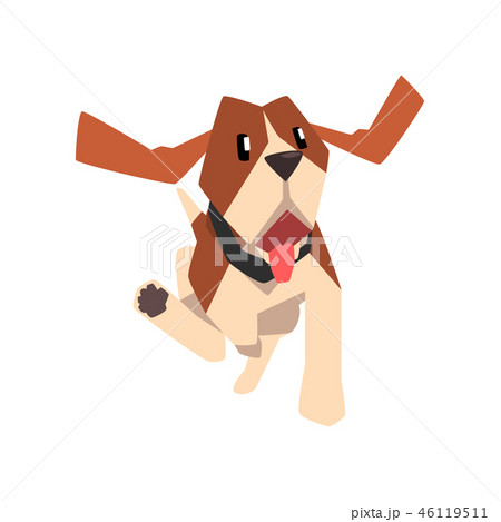 Beagle dog running, cute funny animal cartoon character vector Illustration on a white background Beagle dog running, cute funny animal cartoon character vector Illustration on a white background 46119511
