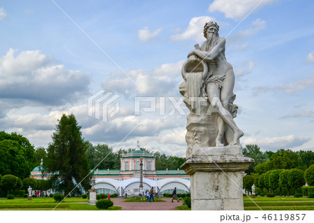 Allegory of god of river Scamander - sculpture in park Kuskovo of Moscow, beginning of XVIII century Allegory of god of river Scamander - sculpture in park Kuskovo of Moscow, beginning of XVIII century 46119857