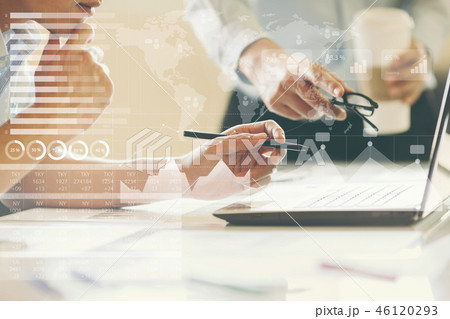 businessman analyzing company financial businessman analyzing company financial 46120293