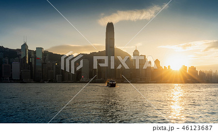 Beautiful sunset at Hong Kong. Beautiful sunset at Hong Kong. 46123687