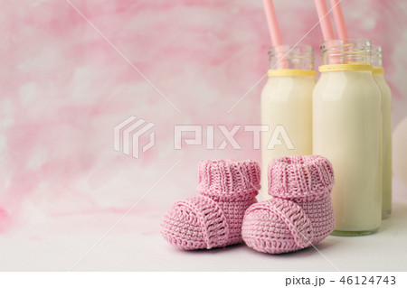 Baby shower decorative table with copy space Baby shower decorative table with copy space 46124743
