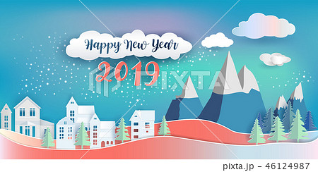 Happy new year 2019 and merry christmas. Happy new year 2019 and merry christmas. 46124987