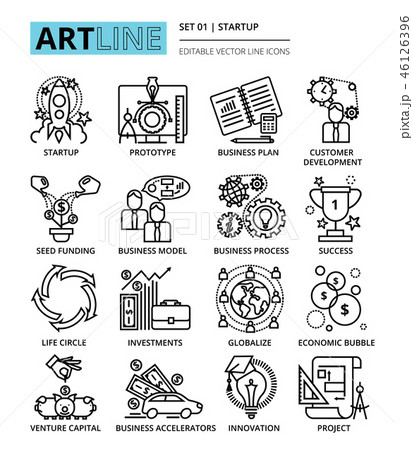 line icons set of startup project line icons set of startup project 46126396