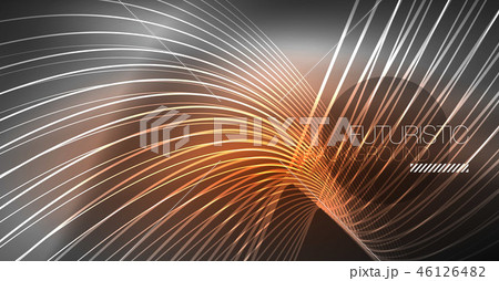 Digital technology abstract background - neon geometric design. Abstract glowing lines. Colorful 46126482