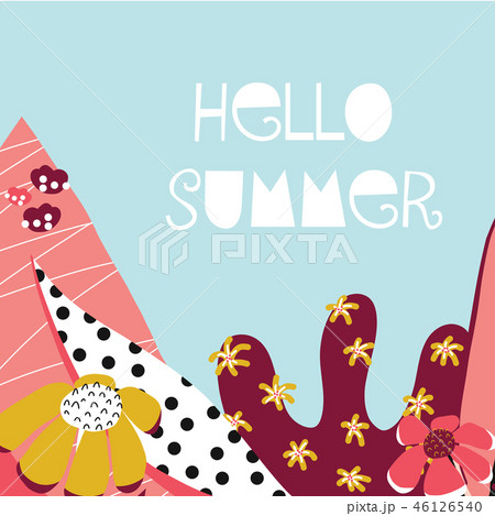 Hello Summer collage feminine vector banner 46126540