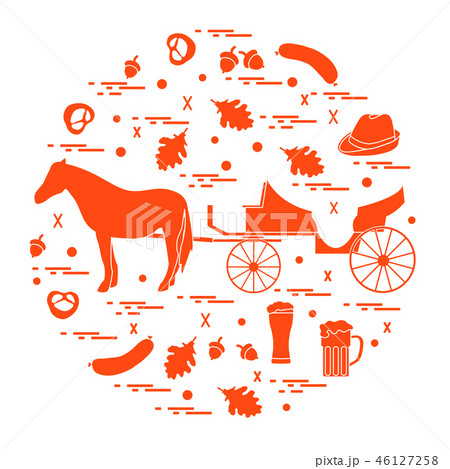 various symbols of Germany arranged in a circle various symbols of Germany arranged in a circle 46127258