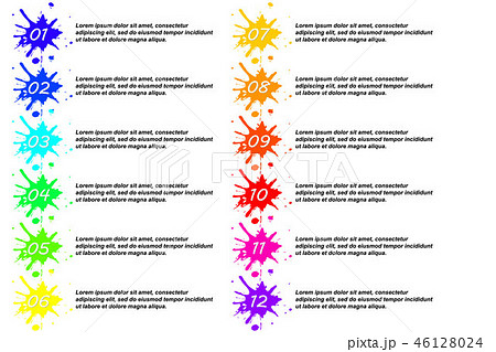 Number Bullet Point Colorful 3d Markers. 46128024