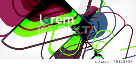 Colorful trendy geometric shapes background 46128354