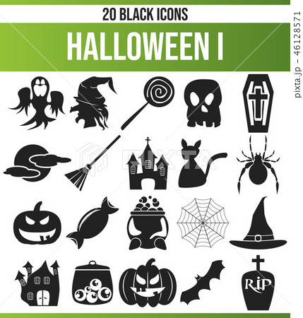 Black Icon Set Halloween I Black Icon Set Halloween I 46128571