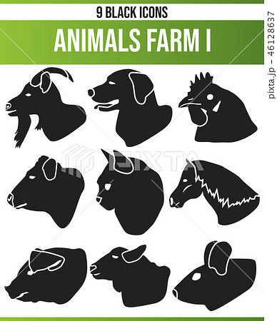 Black Icon Set Animals Farm I - Stock Illustration [46128637] - PIXTA