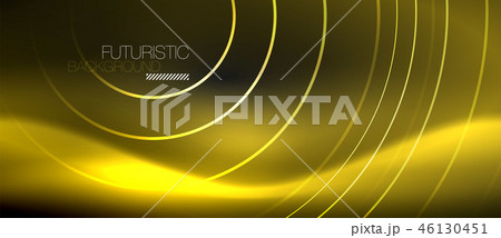 Dark abstract background with glowing neon circles Dark abstract background with glowing neon circles 46130451