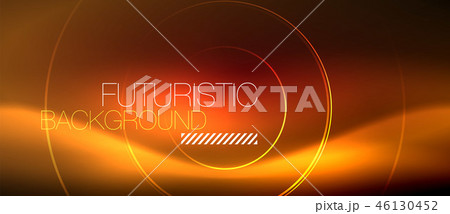 Neon glowing techno lines, hi-tech futuristic abstract background template with square shapes Neon glowing techno lines, hi-tech futuristic abstract background template with square shapes 46130452