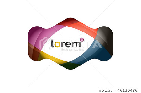 Abstract geometric logo design, overlapping shapes 46130486