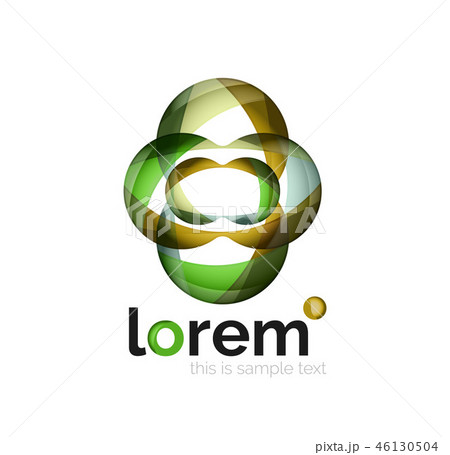 Abstract geometric design logo made of flowing elements Abstract geometric design logo made of flowing elements 46130504