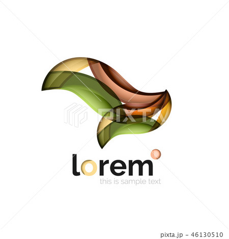 Geometric abstract business icon template, smooth shape 46130510