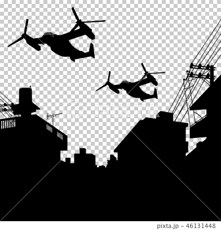 上空を飛ぶオスプレイ 上空を飛ぶオスプレイ 46131448