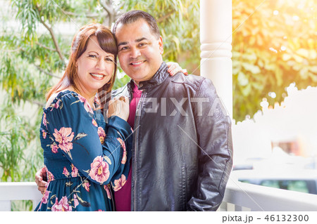 Mixed Race Caucasian Woman and Hispanic Man Mixed Race Caucasian Woman and Hispanic Man 46132300