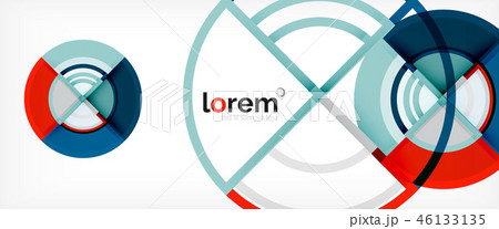 Circle abstract background, bright colorful round geometric shapes 46133135