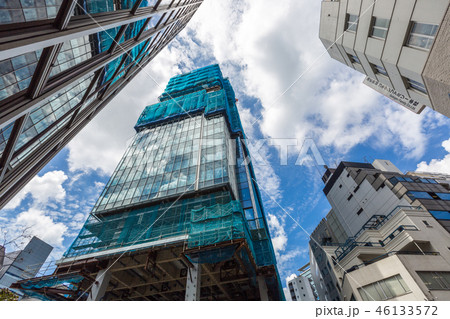 渋谷区、再開発、南平台ビル工事中風景 46133572