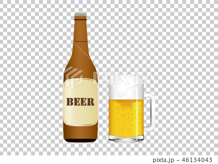 ビール瓶とビールジョッキのイラスト素材