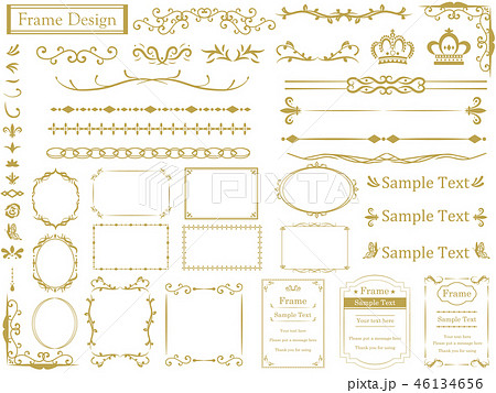 豪華なフレーム飾り素材のイラスト素材